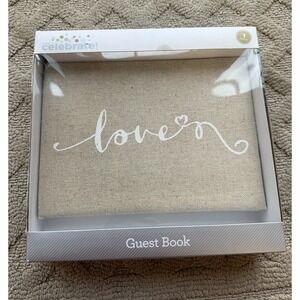Way to Celebrate Burlap Wedding / Baby Shower Guest Book NEW